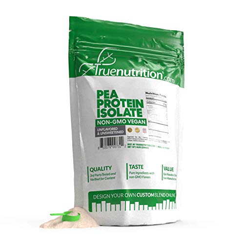 5LBS Unflavored Pea Protein Powder Isolate - Vegan, Low Fat, Lactose-Free, Gluten-Free, Plant Based Protein - Customize Your Protein with Two Free TrueBoost or TrueFlavor Protein Shake Enhancements