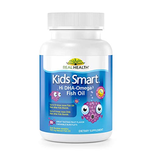 Real Health Bioglan Kids Smart Omega 3 Fish Oil, 30 Chewable Burstlets (Pack of 3)