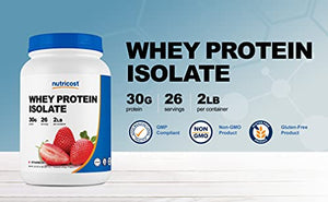 Nutricost Whey Protein Isolate (Strawberry) 2LBS