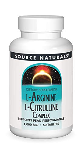 Source Naturals L-Arginine L-Citrulline Complex 1000mg Essential Amino Acid Supplement - 60 Tablets 
