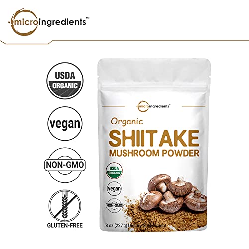 Sustainably US Grown, Organic Shiitake Umami Mushrooms Powder, 8 Ounce, Made from The Finest Dried Shiitake Mushroom, Stronger Umami Flavor Than Fresh Mushrooms, Great for Sauce, Soup and Pasta