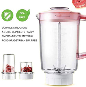 XYWCHK Blender Juicer Slow Juicer Slow Masticating Juicer Cold Press Juicer Vegetable Fruit Extractor with Quiet Motor/Reverse Function/Juice Jug (Color : Pink)