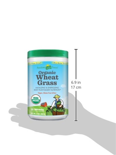 Amazing Grass Wheat Grass Powder: 100% Whole-Leaf Wheat Grass Powder for Energy, Detox & Immunity Support, Chlorophyll Providing Greens, 60 Servings