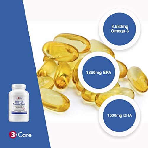 3Care® Prescription Strength Fish Oil 3,600mg [ EPA 1840mg + DHA1520mg + 240 Omega 3 Fatty Acids ] Omega-3 Supplement [ 150-count Softgels ]