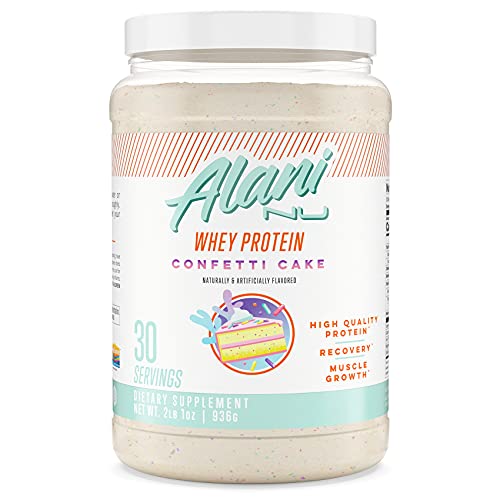 Alani Nu Whey Protein Powder, 23g of Ultra-Premium, Gluten-Free, Low Fat Blend of Fast-digesting Protein, Confetti Cake, 30 Servings