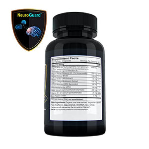 Energy Boost Nootropic Brain Foods: Focus Mood Memory Natural Nerve Tonic Anti Stress Support Pre Workout Sport Enhancing Stack Ashwagandha Bacopa Ginkgo Ginseng Phosphatidylserine DMAE Pro Gaming X2