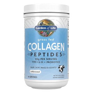 Garden of Life Grass Fed Collagen Peptides Powder – Unflavored Collagen Powder for Women Men Hair Skin Nails Joints, Hydrolyzed Collagen Protein Supplements, Post Workout, Paleo & Keto, 14 Servings