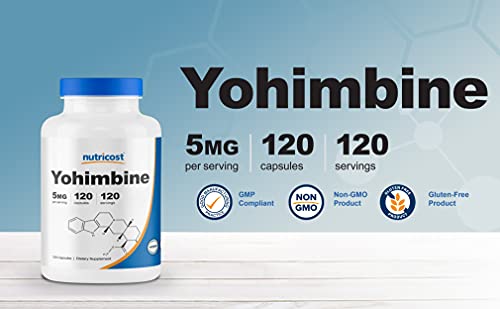 Nutricost Yohimbine HCl 5mg, 120 Capsules Extra Strength