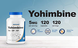 Nutricost Yohimbine HCl 5mg, 240 Capsules (2 Bottles) - Extra Strength - Gluten Free & Non-GMO