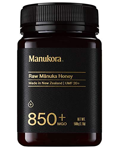 Manukora UMF 20+/MGO 850+ Raw Mānuka Honey (500g/1.1lb) Authentic Non-GMO New Zealand Honey, UMF & MGO Certified, Traceable from Hive to Hand