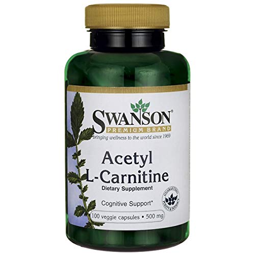 Swanson Acetyl-L-Carnitine Cognitive Health, Nervous System Support, Protection from oxidative Stress, Muscle Health, Workout Enhancer (from Acetyl-L-carnitine HCl) 500 mg, 100 Capsules