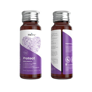 Heivy Liquid Collagen Supplement, Collagen Drink, Collagen Peptides, Skin & Health Collagen, Hydrolyzed Collagen, with CoQ10, 1.69 fl.oz./Bottle. (3 Box,30 Bottlels)
