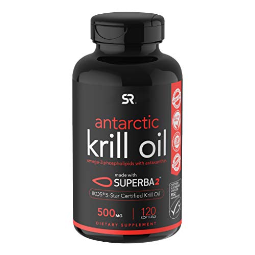 Antarctic Krill Oil 500mg with Omega-3 EPA & DHA + Astaxanthin, Phospholipids & Choline | MSC Certified Sustainable & Non-GMO Verified (120 Mini-Softgels)