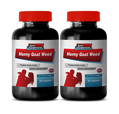 Horny Goat Weed Complex with tribulus and maca - Horny Goat Weed Premium Herbal Blend - Muira puama and maca, 2 Bottles (120 Capsules)