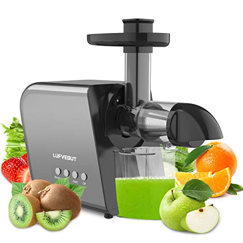 Slow Juicer Machine for Vegetables and Fruits 2021 Cold Press Masticating Juicer Extractor Celery Wheatgrass Leafy Greens Carrot Ginger BPA-Free Easy to Clean Juicer with Quiet Motor Reverse Function