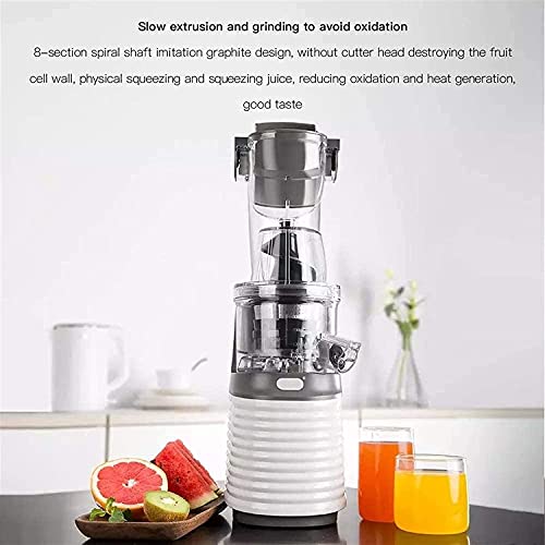 XUERUIGANG Slow Masticating Juicer Extractor, 3.15 Inches Wide Chute Cold Press Juicer for Easy Juice and Clean, High Juice Yield for Fruit (white)