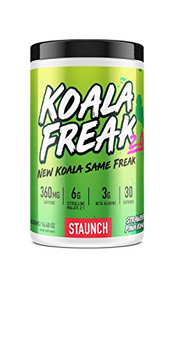 Staunch Koala Freak 2.0 Pre-Workout (Pina Koala) 30 Servings - Effective, Premium Pre-Workout Powder