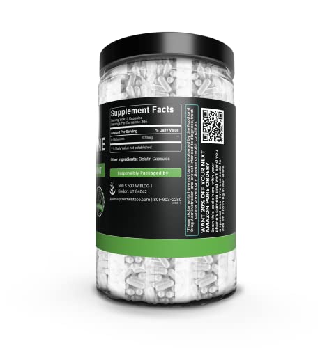 Pure Original Ingredients L-Glutamine (730 Capsules) No Magnesium Or Rice Fillers, Always Pure, Lab Verified