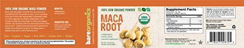 BareOrganics Maca Root Powder | Organic, Vegan, Non-GMO, Gluten-Free | Energy & Stamina Support, 8oz