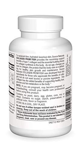 Source Naturals Collagen From Fish, Healthy Skin Support - 60 Tablets