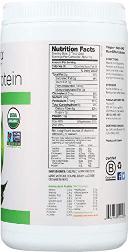 Nutiva, Hemp Protein, Organic 15g, 16 Fl Oz