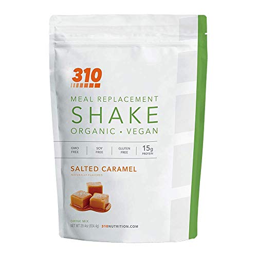 Vegan Organic Plant Protein Powder and Meal Replacement Shake - By 310 Nutrition - Gluten, Dairy and Soy Free - 0g of Sugar | Keto and Paleo Friendly… (Salted Caramel, 28 Servings)