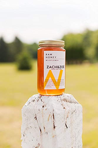 Unfiltered Raw Honey by Zach & Zoe Sweet Bee Farm – Pure Farm Raised Honey Packed with Powerful Anti-oxidants, Amino Acids, Enzymes, and Vitamins! (Wildflower - 16oz)