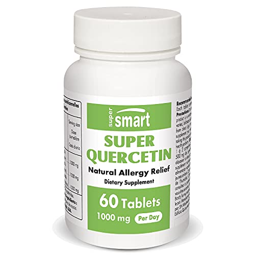 Supersmart - Super Quercetin 1000 mg Per Serving - Natural Allergy Relief - Anti Inflammatory & Antioxidant Supplement - Support Healthy Cardiovascular System | Non-GMO & Gluten Free - 60 Tablets