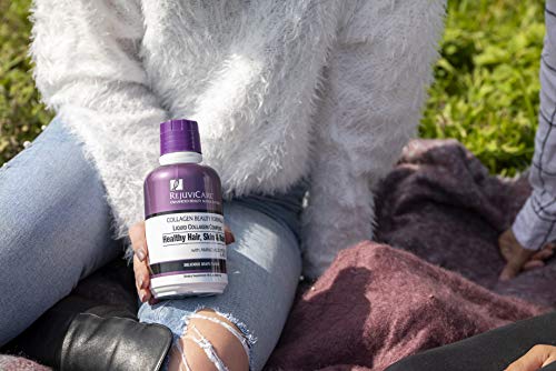 Rejuvicare Liquid Collagen Beauty Formula with Amino Acids, Protein and Biotin, Delicious Grape Flavor, Purple 16 oz ,32 servings