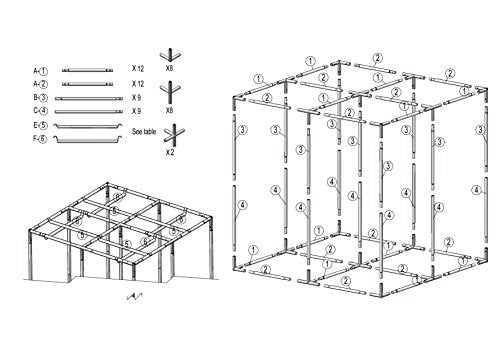 TopoLite 96"x96"x80" Indoor Grow Tent Room 600D Reflective Mylar Hydroponic Indoor Plants Growing Dark Room (96"x96"x80")