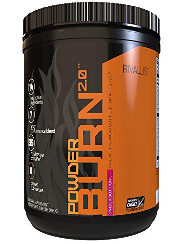 Rivalus, Powder Burn 2.0 Punch 35 Serving, Knockout Punch, 17.6 Ounce