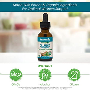 BareOrganics Calming Liquid Drops, Herbal Supplement, 1 Ounce