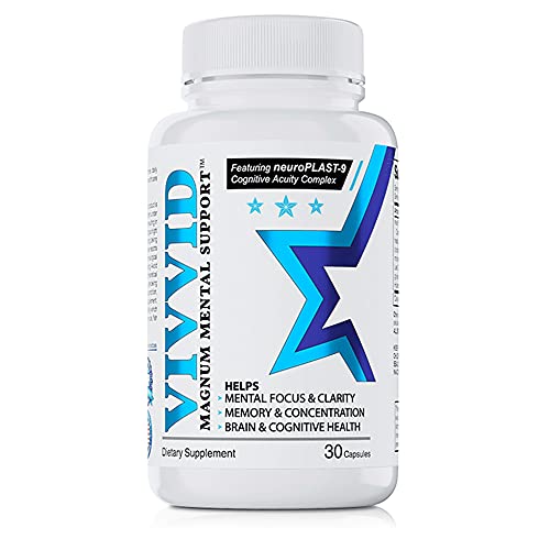VIVVID Brain Booster Focus Supplement - Nootropic Supplements to Improve Memory and Increase Concentration - with Brahmi, Ginkgo Biloba and Other Brain Power Boosters