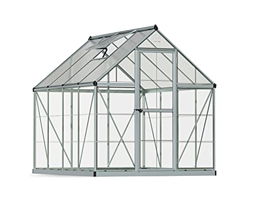 Palram HG5508 Hybrid Hobby Greenhouse, 6' x 8' x 7', Silver