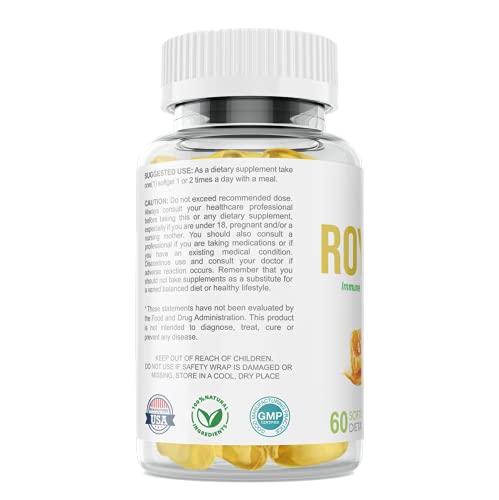 Vitapia Royal Jelly Softgel Capsules - 1000mg per Serving - High in Nutrients & Antioxidants, Anti-Inflammatory, and Immune Support - 60 Day Supply - Non GMO & Gluten Free