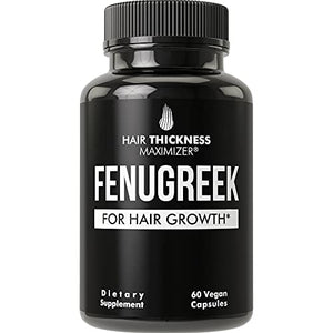 Organic Fenugreek Vegan Capsules. Hair Growth Vitamins Supplement for Women and Men for Hair Loss and Thinning. Hair Regrowth Natural Pills. Gluten Free Pure Extract Seed Powder Tablets
