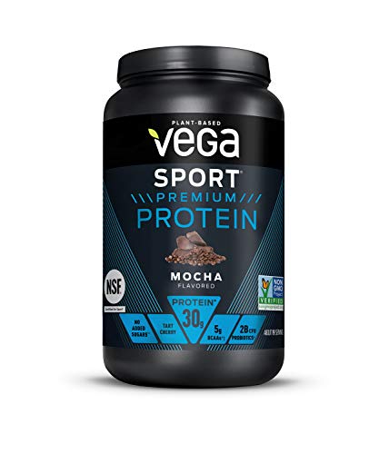 Vega Sport Premium Protein Powder, Mocha, Vegan, 30g Plant Based Protein, 5g BCAAs, Low Carb, Keto, Dairy Free, Gluten Free, Non GMO, Pea Protein for Women and Men, 1.78 Pounds (19 Servings)