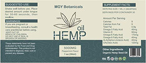 All Natural Hemp Oil for Stress Reduction and Better Sleep – 5000mg – Peppermint Flavor – Vegan Friendly