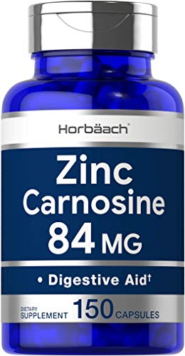 Zinc Carnosine Supplement | 84mg per Capsule | 150 Count | Non-GMO & Gluten Free | by Horbaach