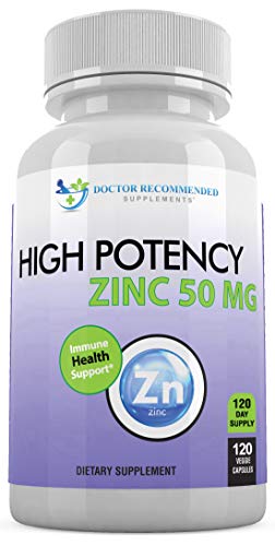 Zinc 50mg - Zinc Picolinate Immune Health Support Supplement 120 Veggie Capsules for Adults and Kids Vitamin, Well-Absorbed High Potency Pure Zinc Supplements - 50mg Per Serving