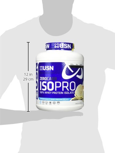 USN Supplements Zero Carb IsoPro 100% Whey Protein Isolate Powder - Keto Friendly, Sugar Free and Low Calorie, Vanilla, 4 Pounds