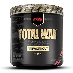 Redcon1 Total War - Pre Workout, Boost Energy, Increase Endurance and Focus, Beta-Alanine, 350mg Caffeine, Citrulline Malate, Nitric Oxide Booster - Keto Friendly (Watermelon)