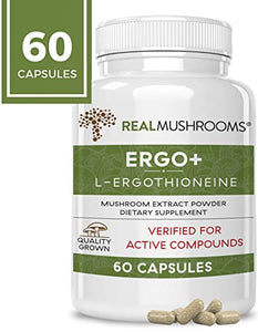 L-Ergothioneine Supplement, Oyster and Shitake Mushroom Extract, Immune Support Supplement with Beta Glucans, Longevity & Immune Support (60 Caps)