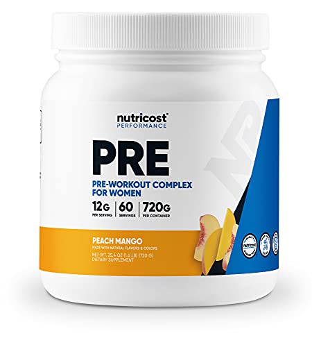 Nutricost Pre-Workout Powder for Women Peach Mango (60 Serv)