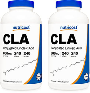 Nutricost CLA (Conjugated Linoleic Acid) 800mg, 240 Softgels (2 Bottles)