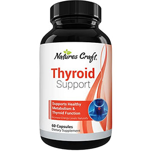 Energizing Natural Thyroid Support Supplement - Thyroid Supplement with Thyroid Vitamins Iodine B12 Selenium Ashwagandha and More - Natural Energy Supplement for Mood Enhancer and Thyroid Health