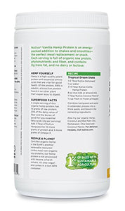 Nutiva Organic Cold-Pressed Hemp Seed Protein Powder, Vanilla, 16 Ounce