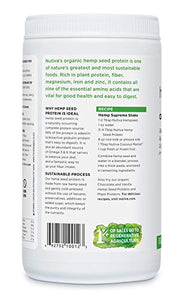 Nutiva Organic Cold-Pressed Raw Hemp Seed Protein Powder, Peak Protein, 16 Ounce, USDA Organic, Non-GMO, Whole 30 Approved, Vegan, Gluten-Free & Keto, Plant Protein with Essential Amino Acids