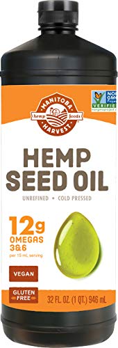 Manitoba Harvest Hemp Seed Oil, 12 g of Omegas 3 & 6 Per Serving, Non GMO, Vegan, Gluten Free, 32 Fl Oz