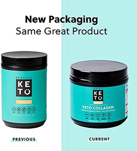 Perfect Keto Collagen Protein Powder with MCT Oil - Grassfed, GF, Multi Supplement, Best for Ketogenic Diets, Use as Keto Creamer, in Coffee and Shakes for Women & Men (Peanut Butter)